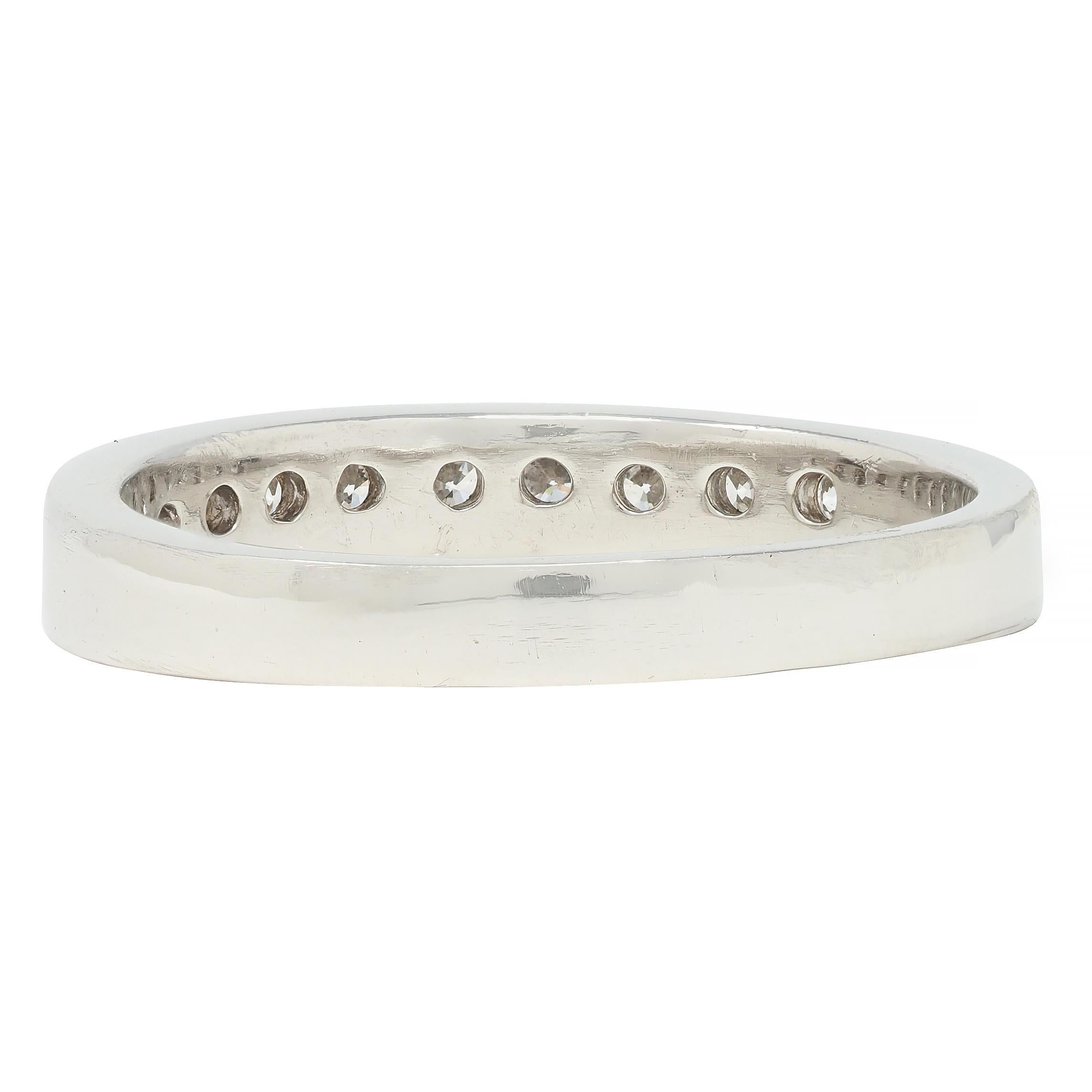 Anello a fascia in platino con diamanti da 0,46 CTW In condizioni ottime in vendita a Philadelphia, PA