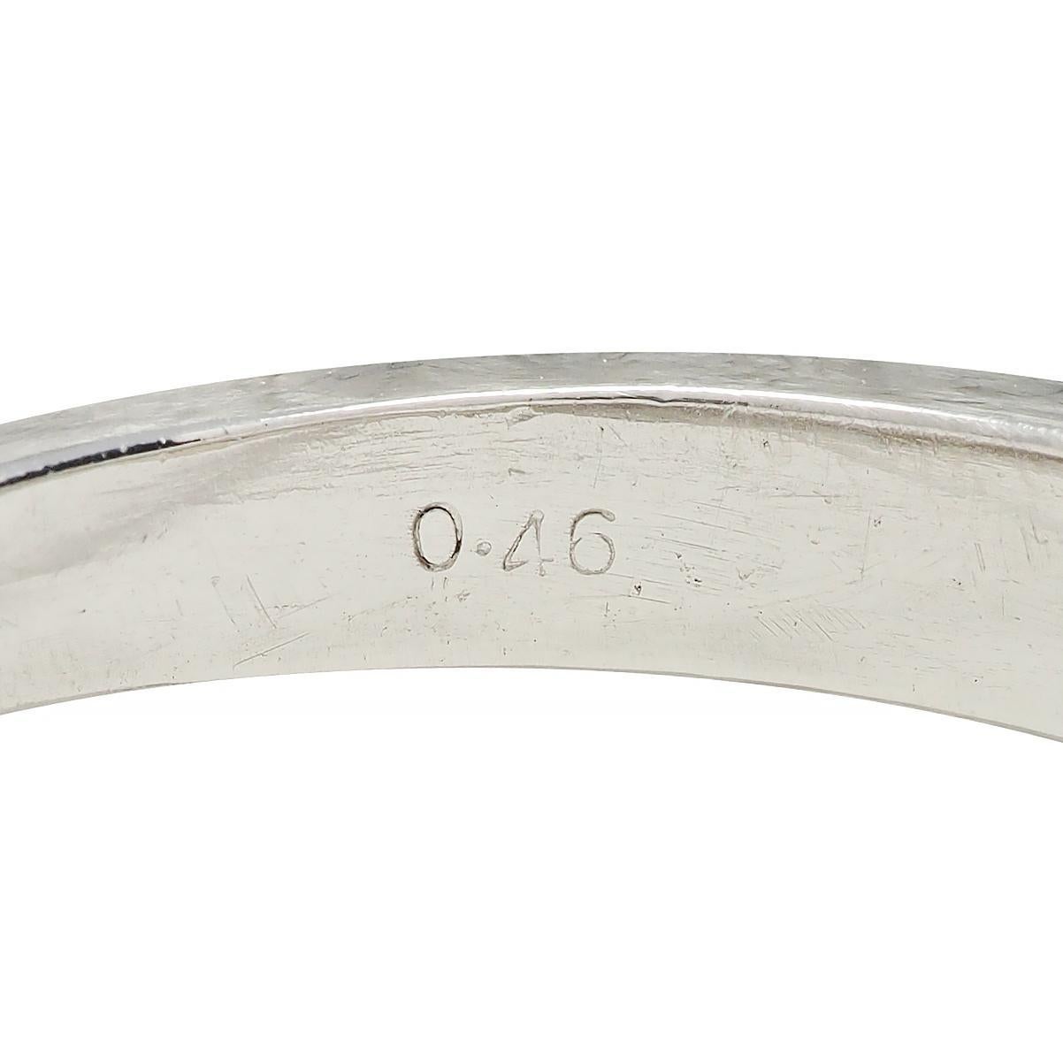 Anello a fascia in platino con diamanti da 0,46 CTW in vendita 2