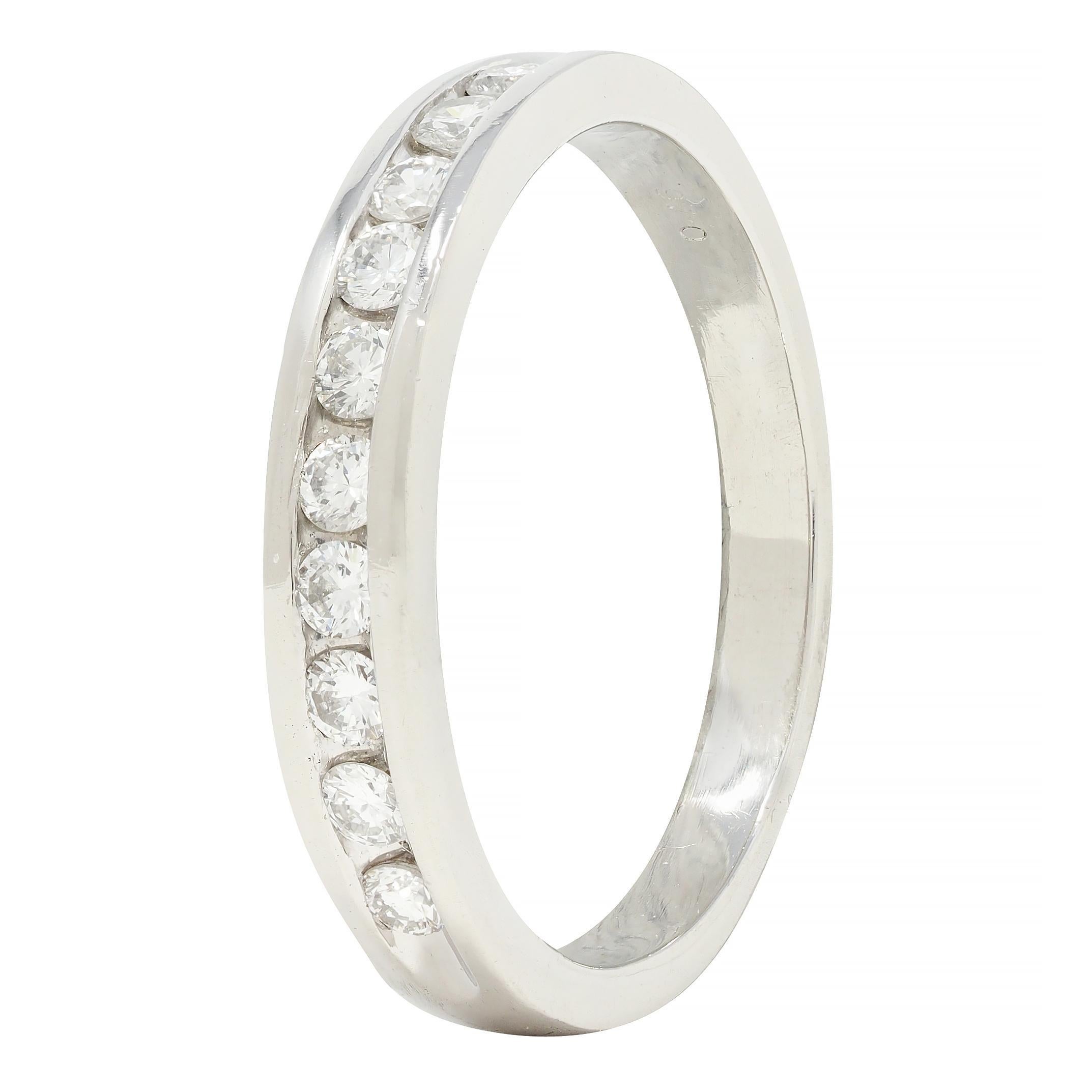 Anello a fascia in platino con diamanti da 0,46 CTW in vendita 3