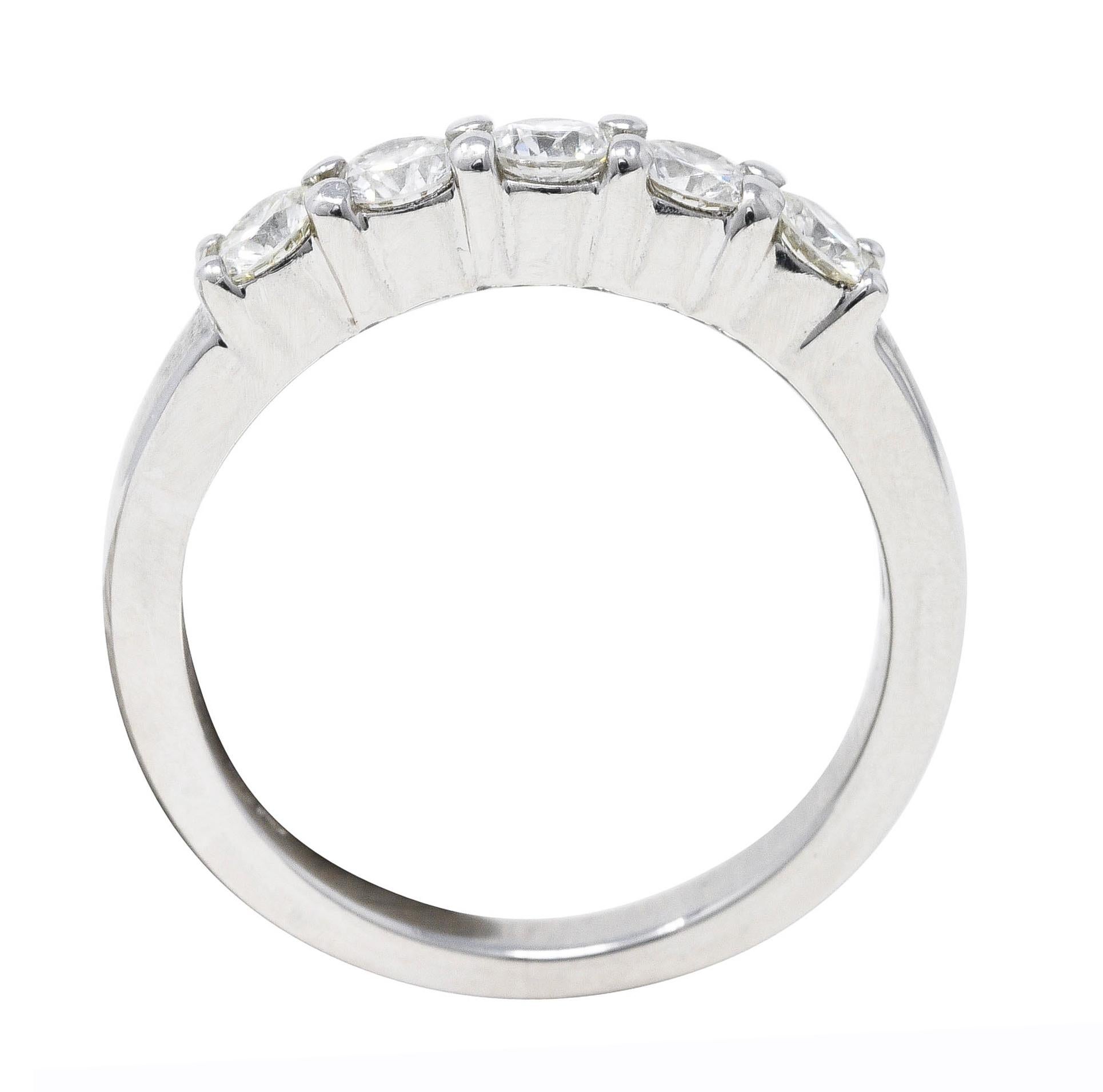 Contemporary 0.50 Carat Diamond Platinum Stacking Wedding Band Ring For Sale 2