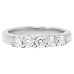 Contemporary 0.50 Carat Diamond Platinum Stacking Wedding Band Ring