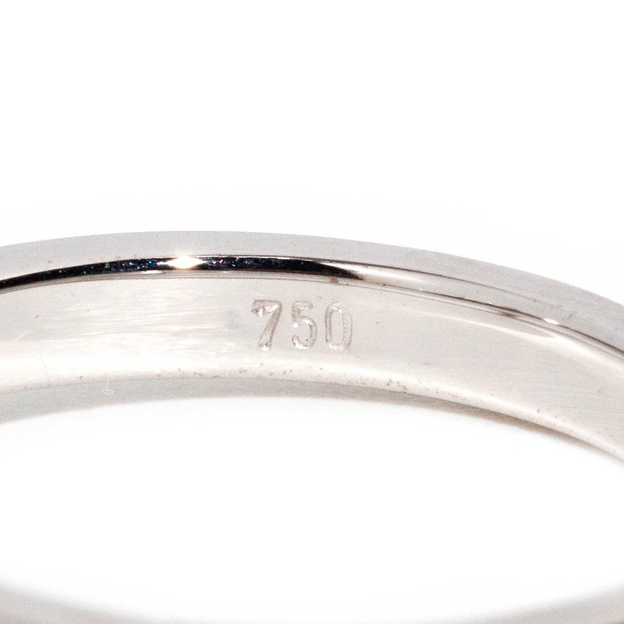 Anillo solitario de diamantes contemporáneo certificado GIA de 0,50 quilates y oro blanco de 18 quilates en venta 5