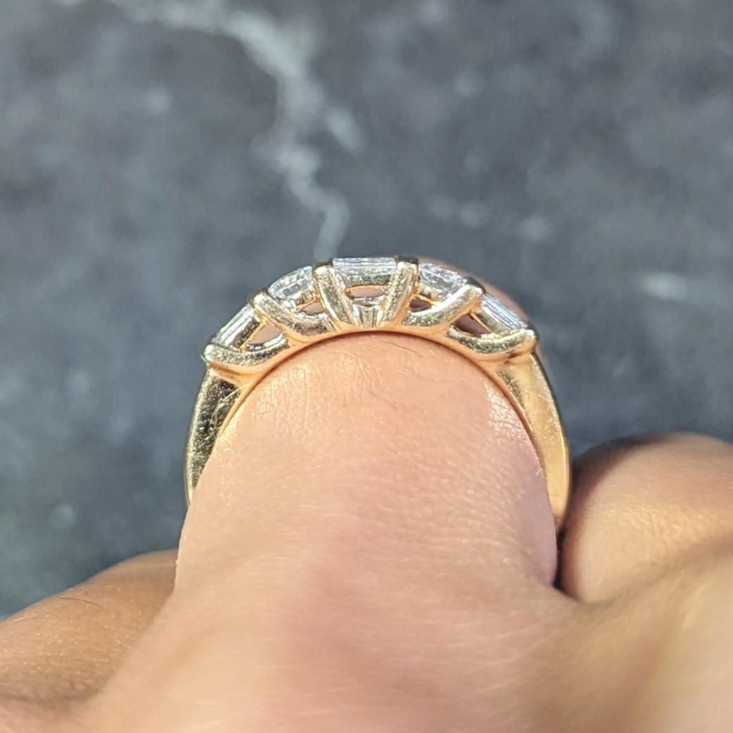 Contemporary 0.50 CTW Diamond 14 Karat Yellow Gold Band Ring For Sale 8