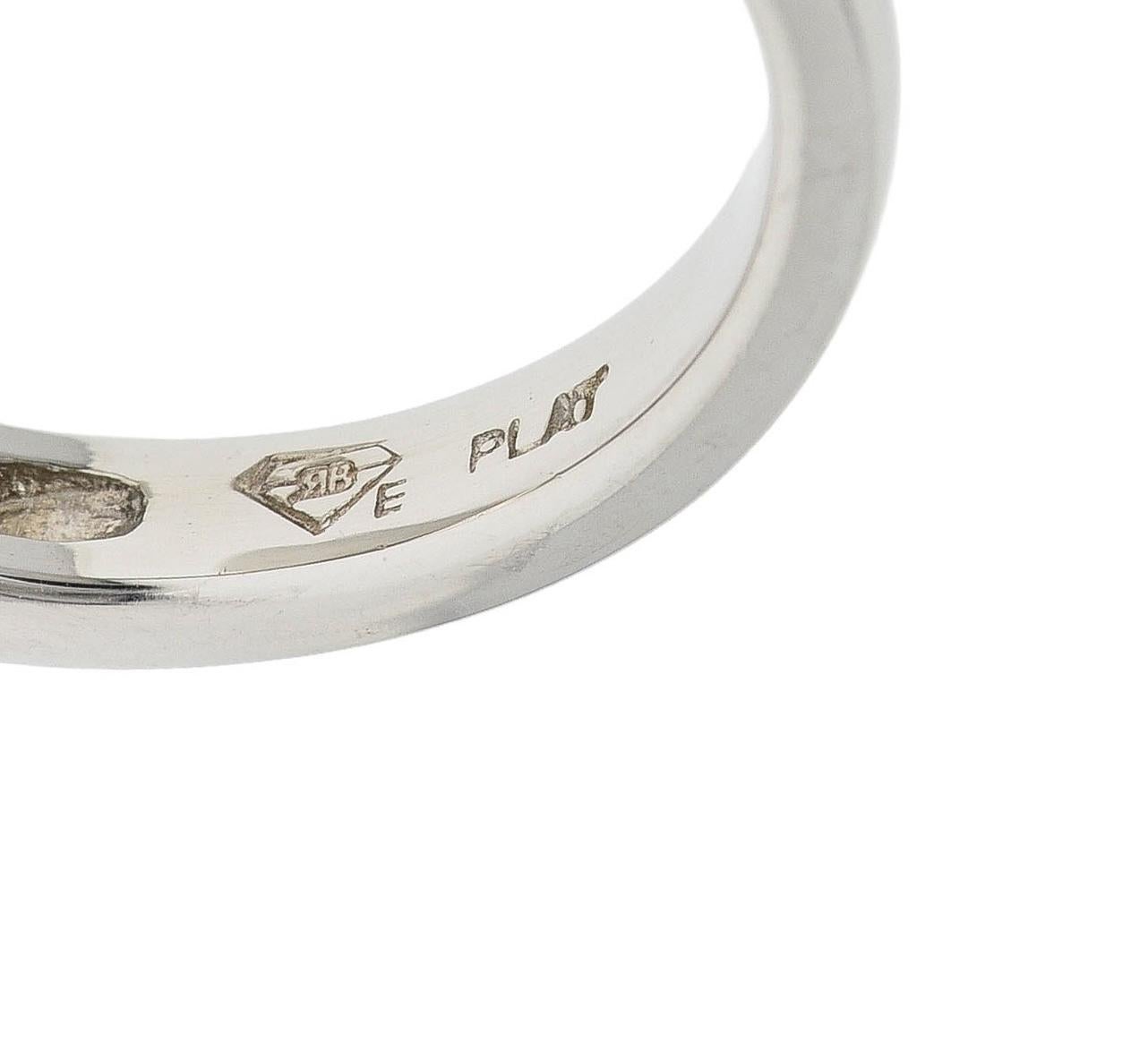 Anello contemporaneo con diamante da 0,50 CTW in platino con fede impilabile in vendita 2