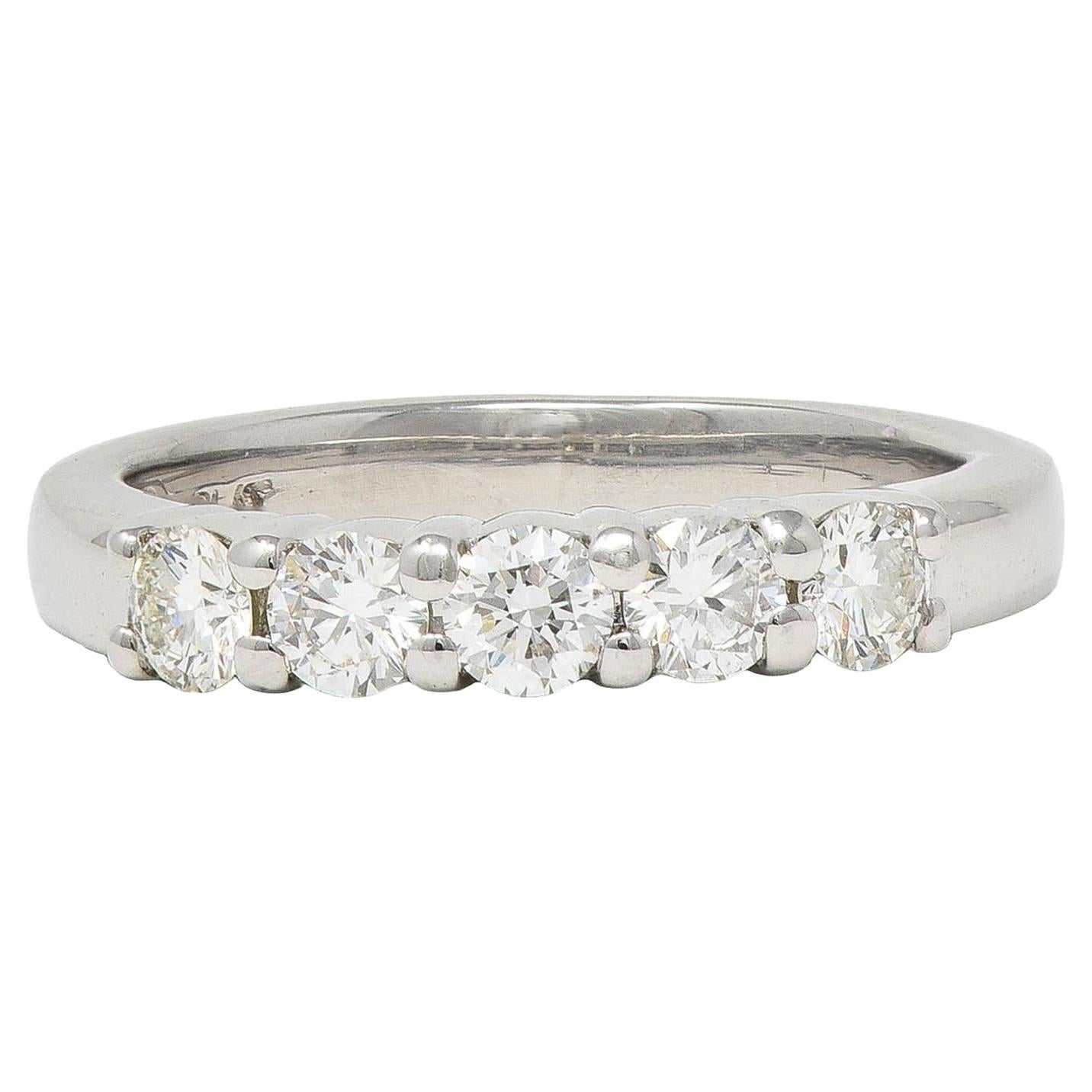 Contemporary 0.50 CTW Diamond Platinum Stacking Wedding Band Ring