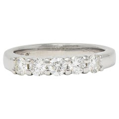 Contemporary 0.50 CTW Diamond Platinum Stacking Wedding Band Ring