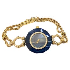 0,50 carats Diamants et saphir Montre-bracelet pour dames en or 18 carats