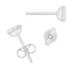 Contemporary 0.50ct Rub Over Set Diamond Stud Earrings