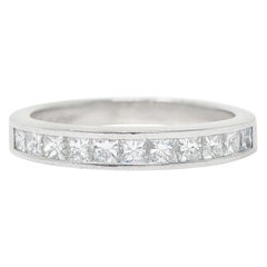 Contemporary 0.55 Carat Princess Diamond Platinum Channel Band Ring