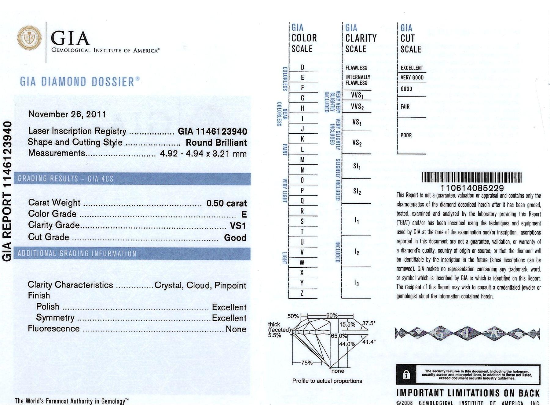 Contemporary GIA zertifiziert 0,65 Karat Diamant und Platin Ring und Ehering im Angebot 5