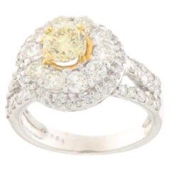 Contemporary 0.66ct Natural Fancy Diamond Engagement Ring in 18K White Gold