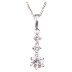 Contemporary 0.68ct Diamond Triple Drop Pendant in Platinum on Platinum Chain
