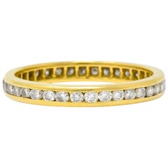 Vintage Contemporary 0.75 Carat Diamond 14 Karat Gold Eternity Band Stack Ring