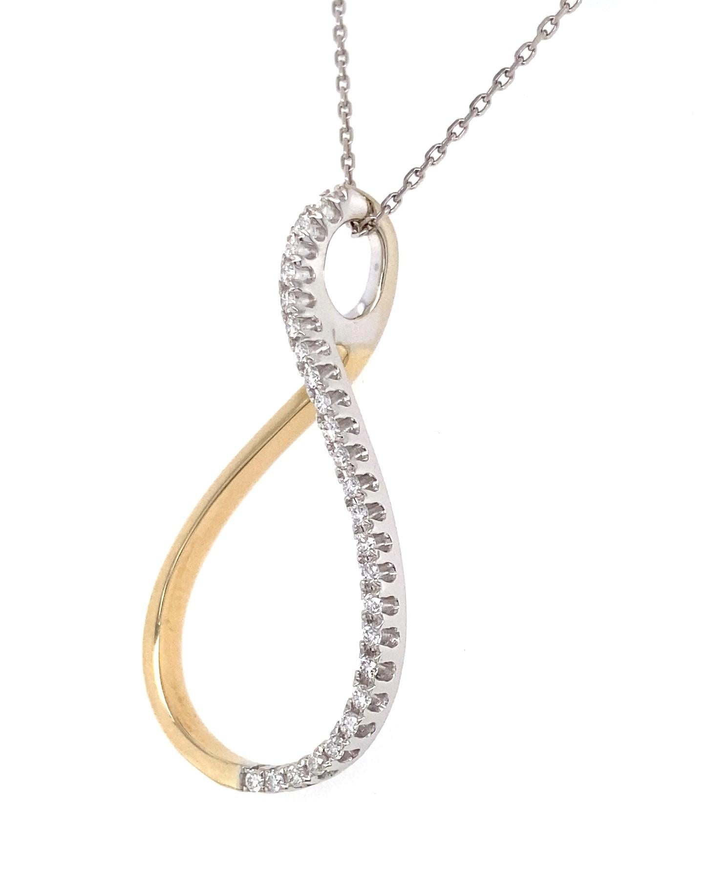 Contemporary 0,75 Karat Diamant 14 Karat Weiß- und Gelbgold-Anhänger (Rundschliff)