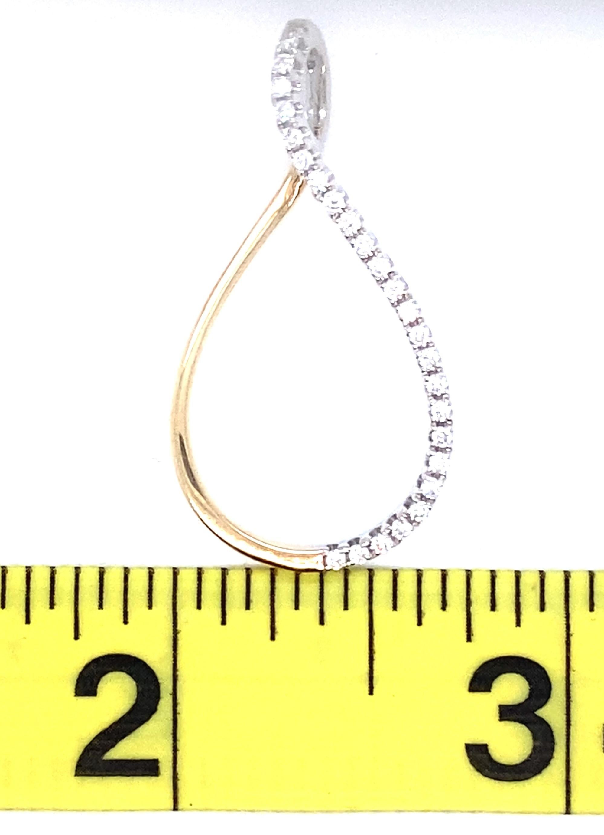 Contemporary 0,75 Karat Diamant 14 Karat Weiß- und Gelbgold-Anhänger für Damen oder Herren