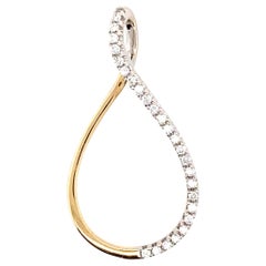 Contemporary 0.75 Carat Diamond 14 Karat White & Yellow Gold Pendant