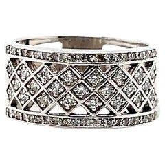 Contemporary 0.75 tcw Diamond 14k White Gold Openwork Anniversary Band