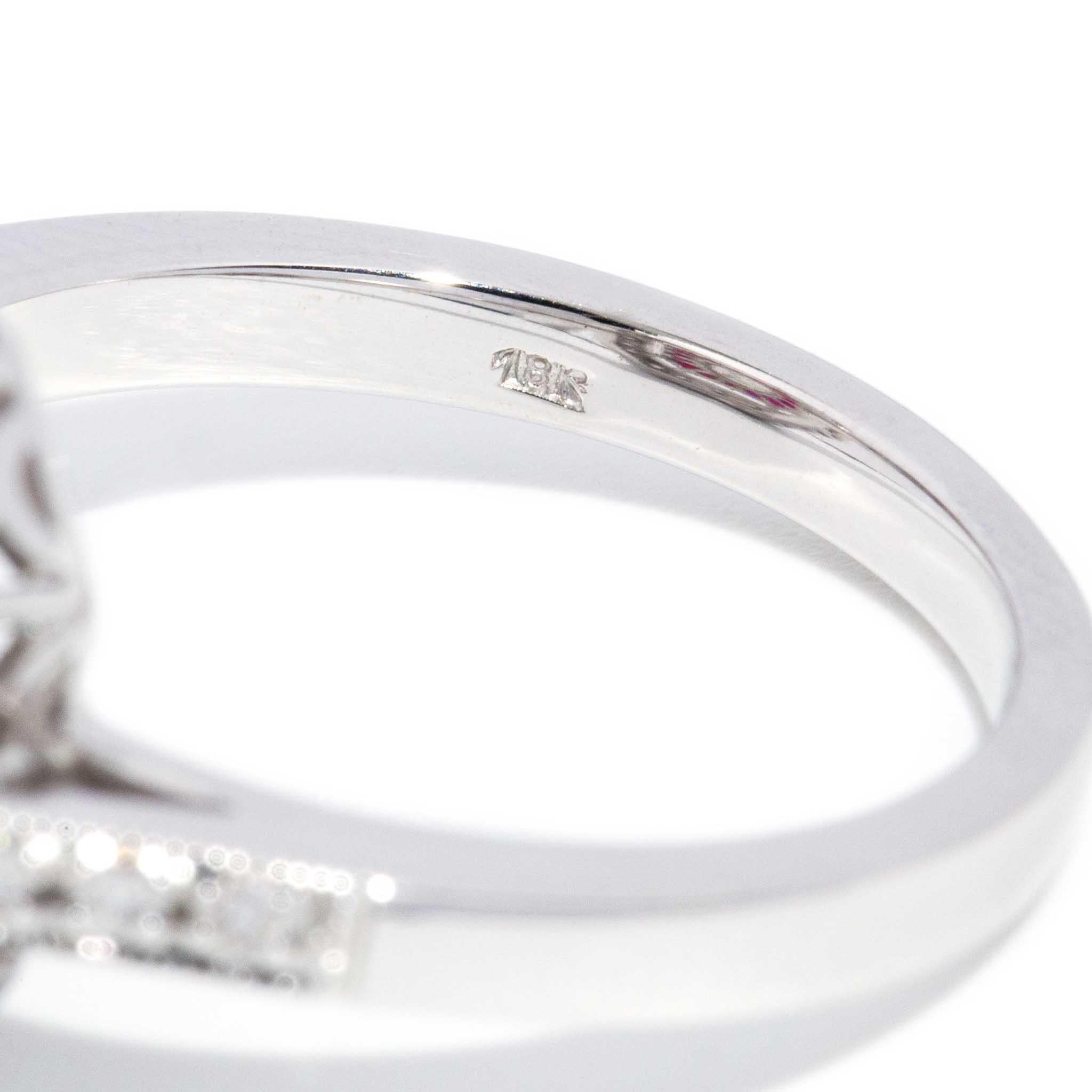 Contemporary 0.78ct Ruby & Diamond Art Deco Style Ring 18ct White Gold For Sale 6