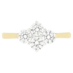 Contemporary 0.80ct Diamond Cluster Ring