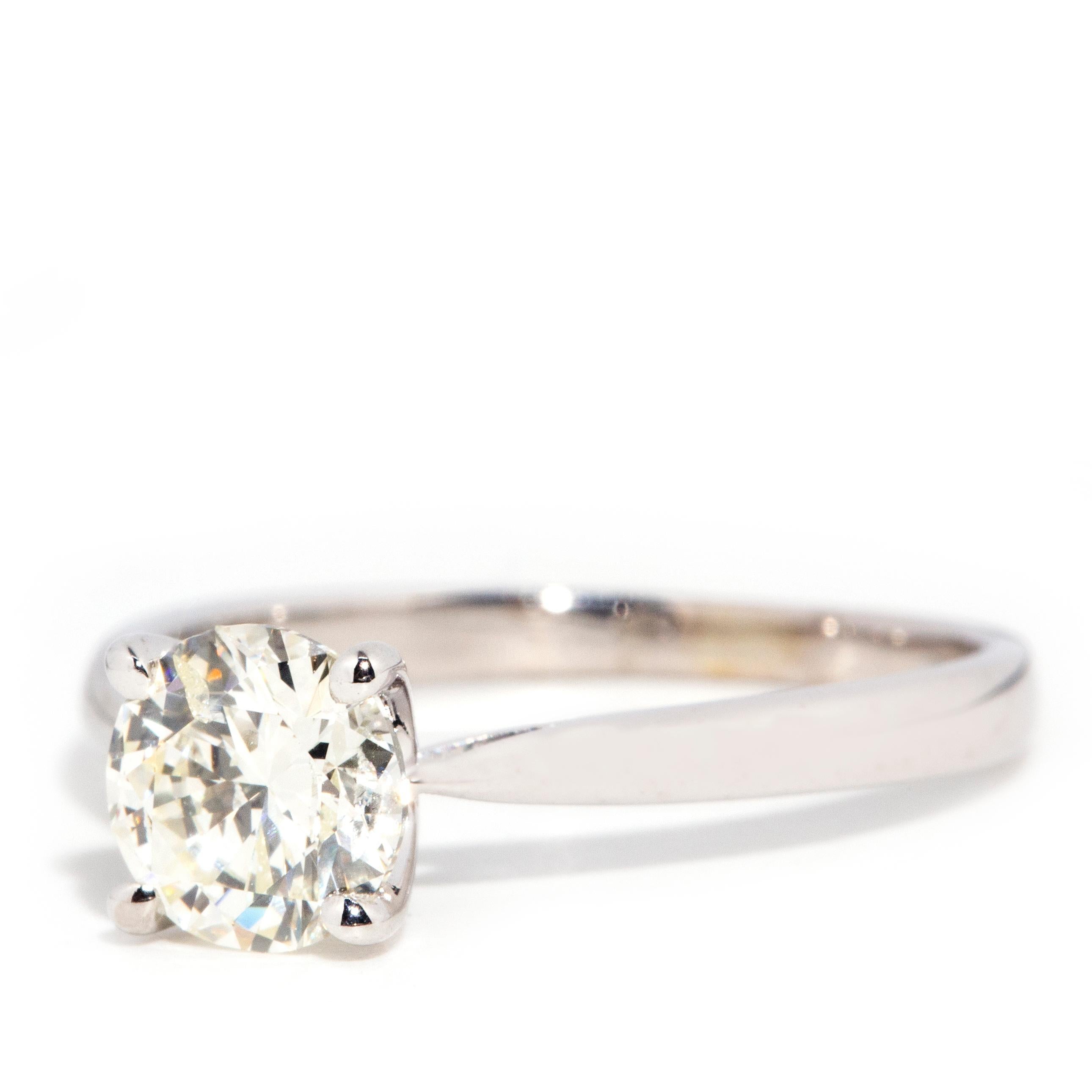 Women's Contemporary 0.93 Carat 18 Carat White Gold Diamond Solitaire Engagement Ring
