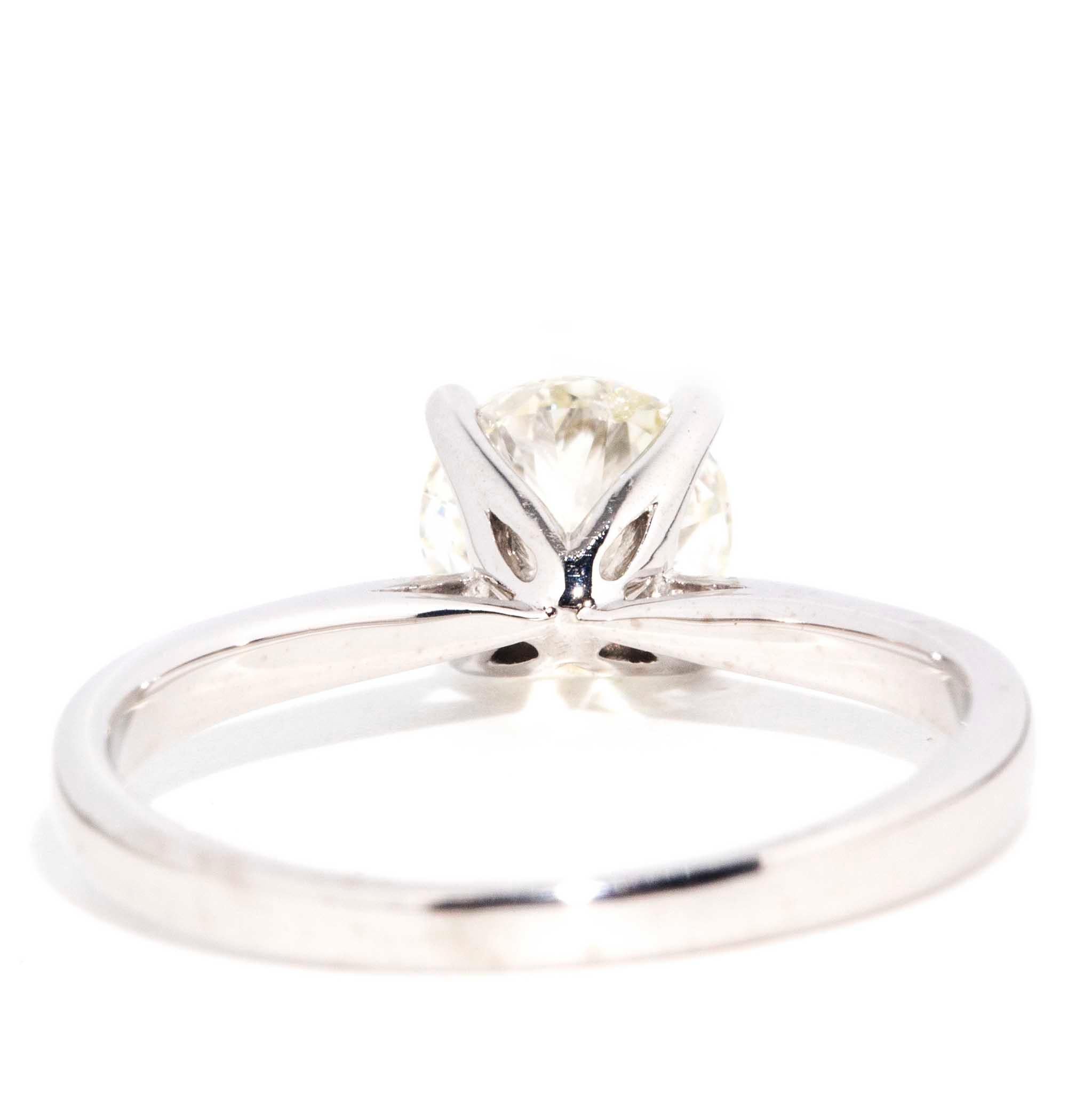 Contemporary 0.93 Carat 18 Carat White Gold Diamond Solitaire Engagement Ring 4