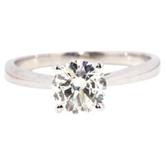 Contemporary 0.93 Carat 18 Carat White Gold Diamond Solitaire Engagement Ring