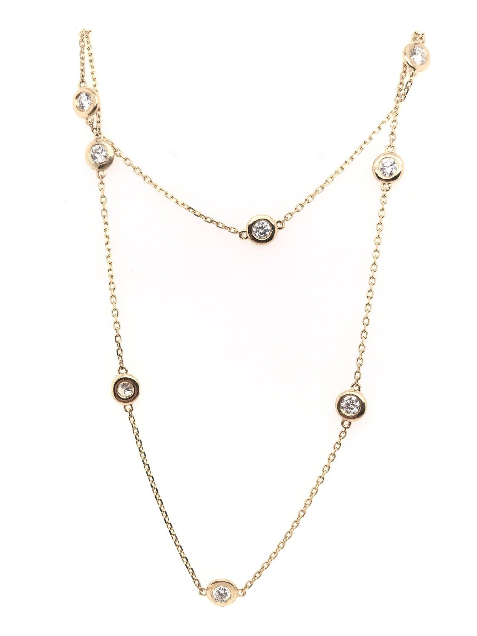 Contemporary 1 Carat DTW Diamond Necklace For Sale 3
