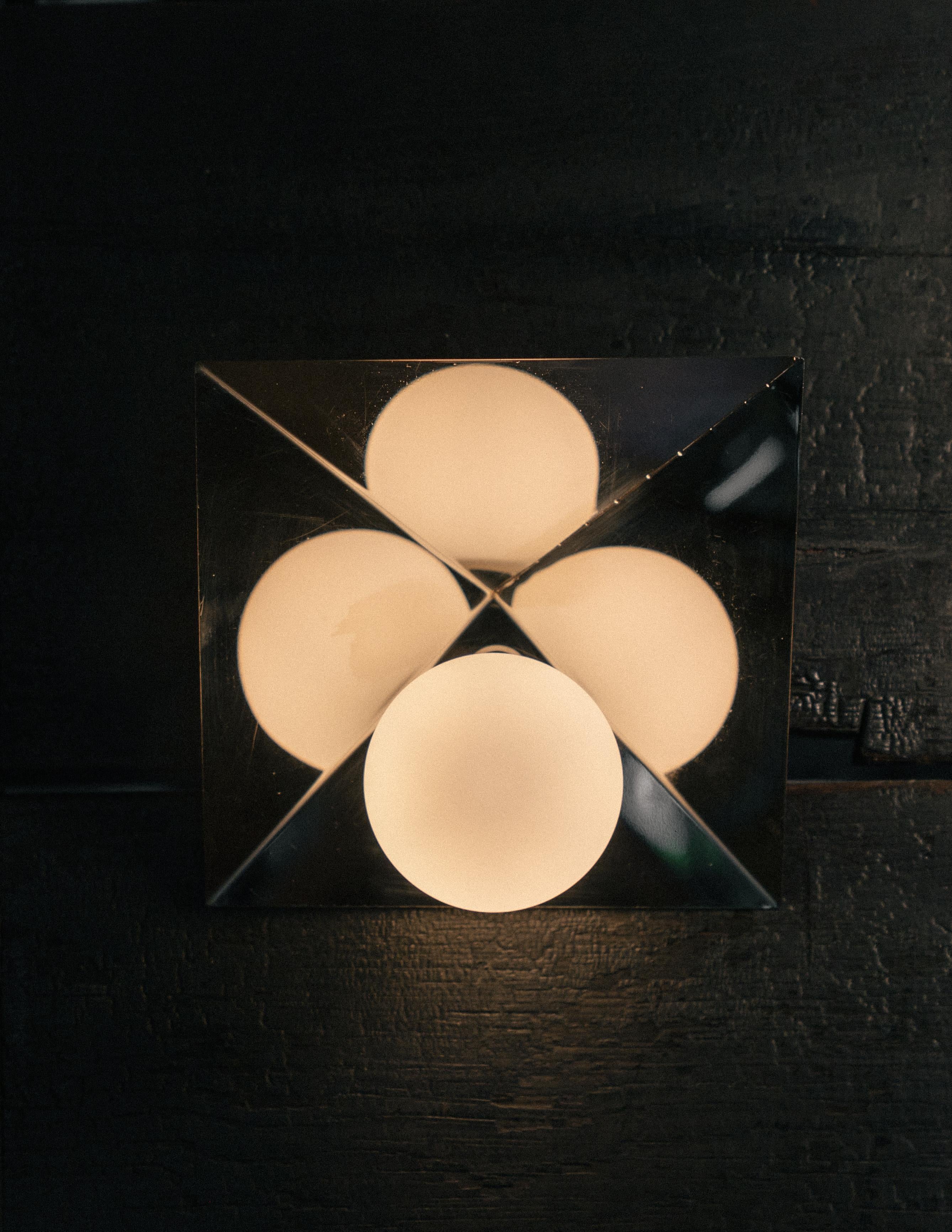 American Contemporary 1 Globe 120 Wall Sconce by Astraeus Clarke Made in Brooklyn, NY For Sale