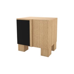 Contemporary 100 Bedside in Oak and Black by Orphan Work