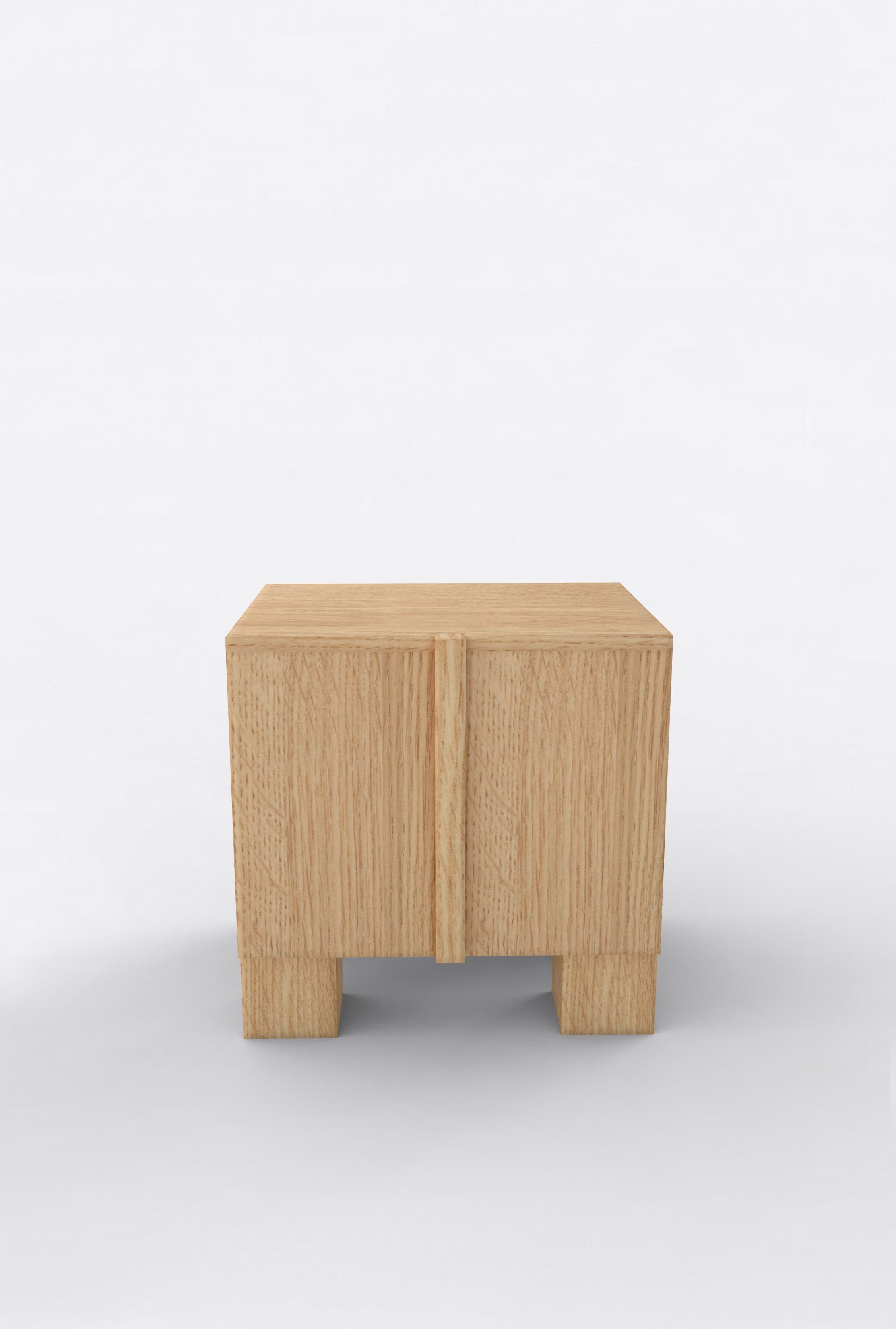 Contemporary 100 Bedside in Oak by Orphan Work In New Condition For Sale In Los Angeles, CA