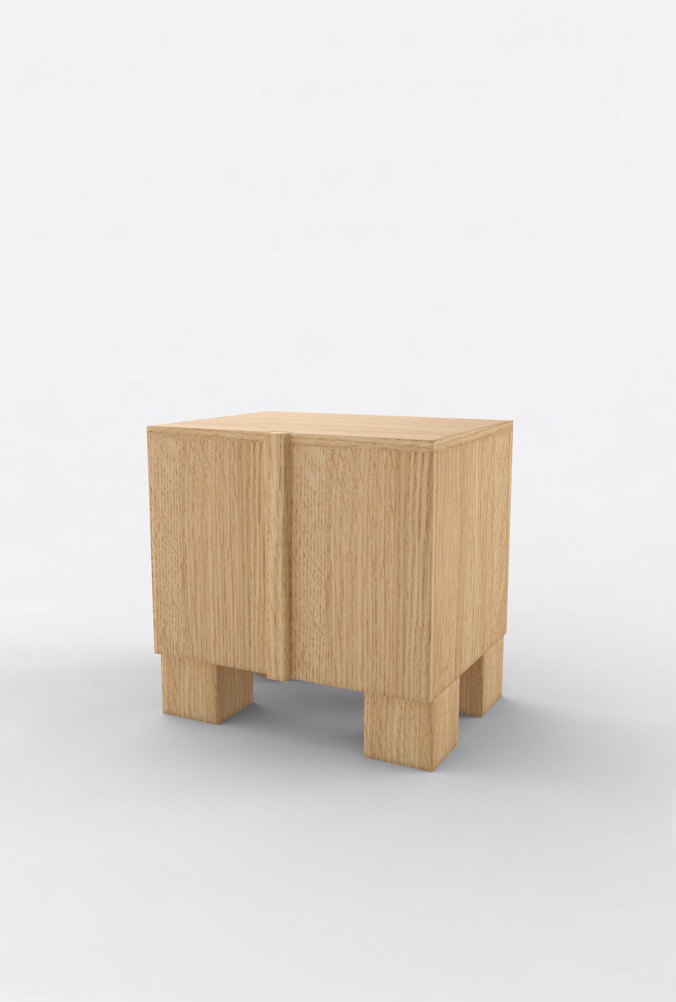 Orphan Work 100 Bedside
Shown in oak.
Available in natural oak.
Measures: 24” W x 15” D x 22” H
2 doors with adjustable shelves. 

Orphan work is designed to complement in the heart of Soho, New York City. Each piece is handmade in New York and Los