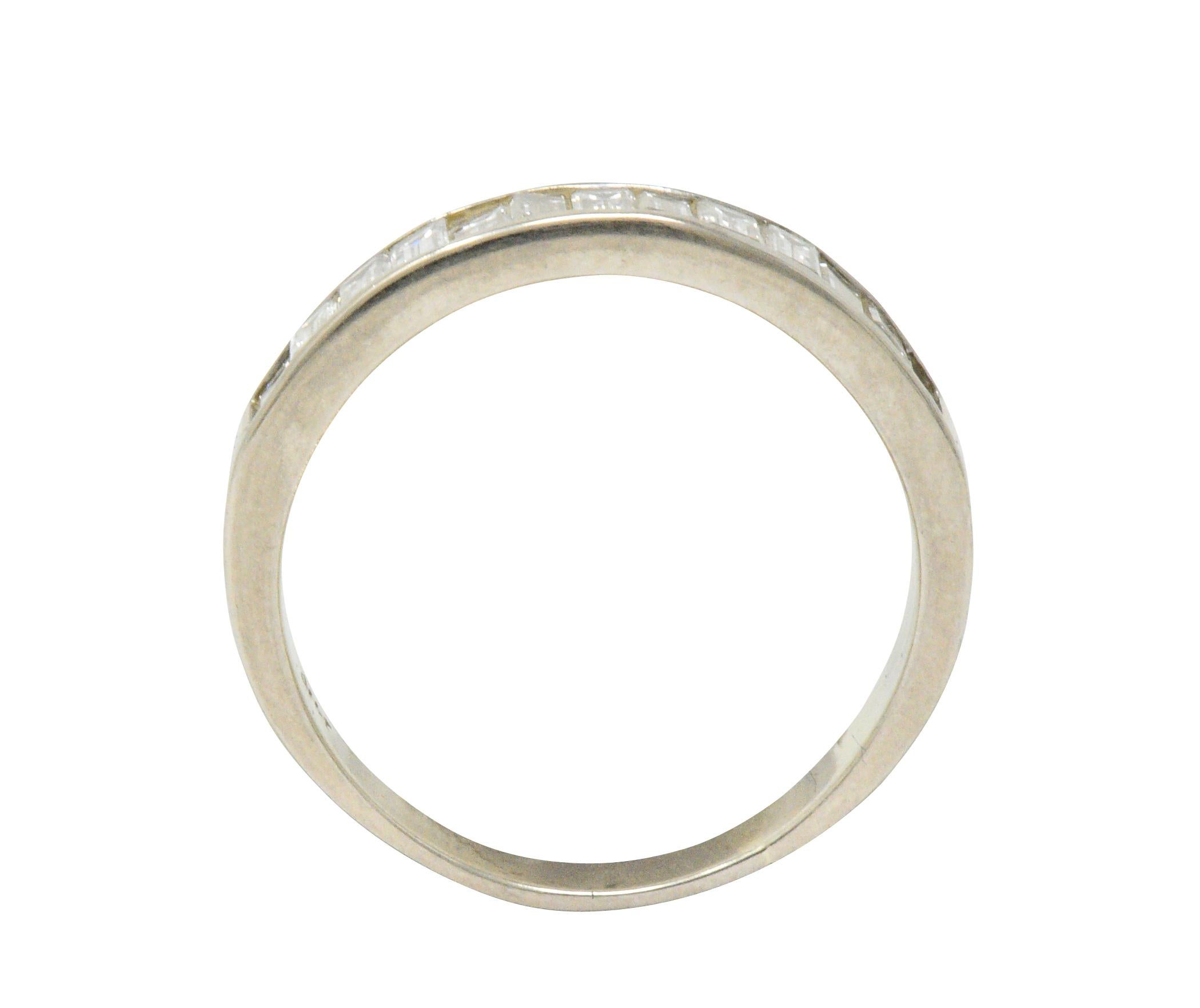 Women's or Men's Contemporary 1.00 Carat Diamond 14 Karat White Gold Channel Band Ring