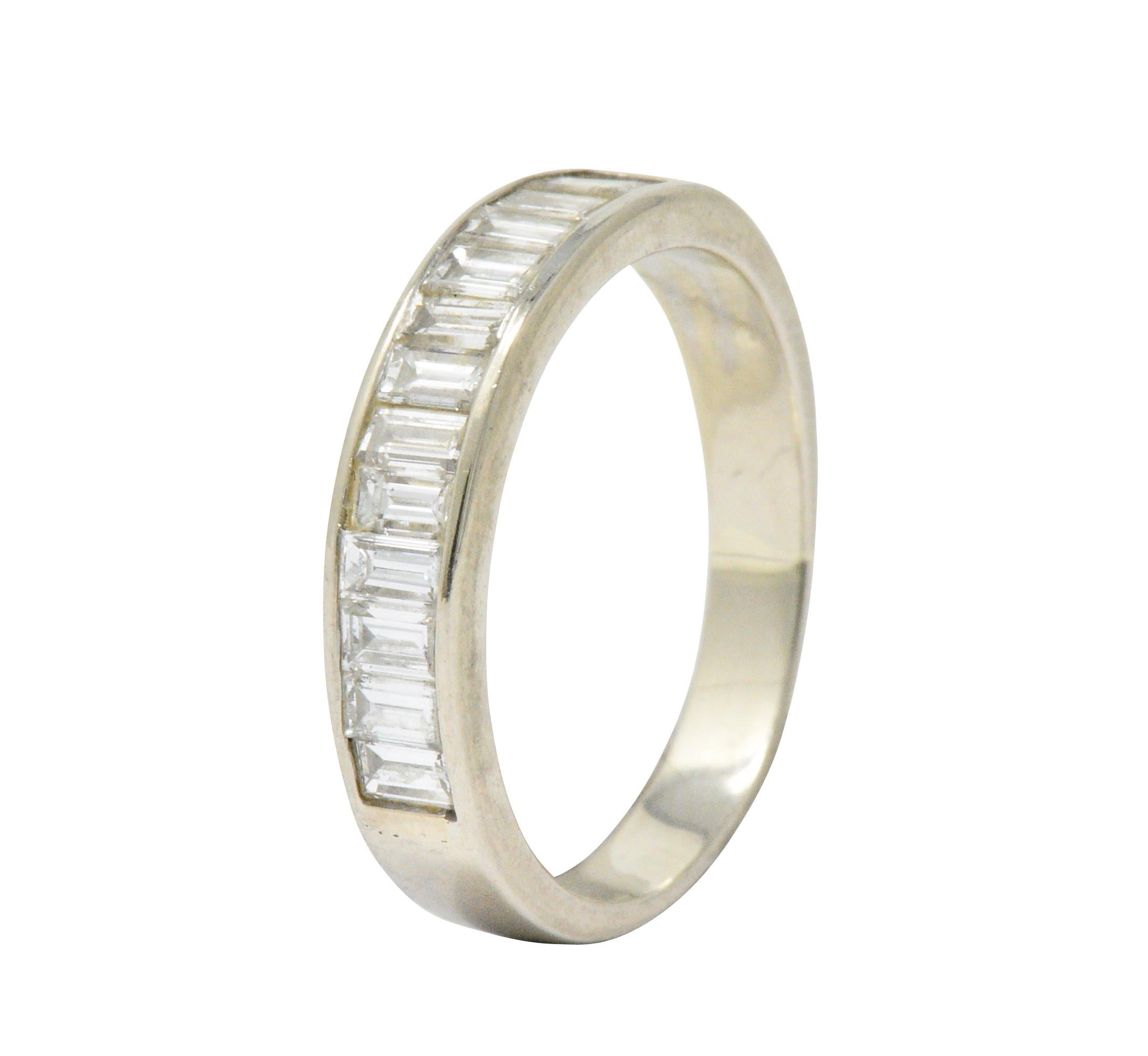 Contemporary 1.00 Carat Diamond 14 Karat White Gold Channel Band Ring 1