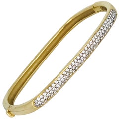 Contemporary, 1.00 Carat Diamond Pave, Bracelet 18 Karat Gold, VS Quality