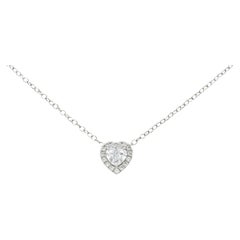 Contemporary 1.00 Carat Heart Cut Diamond Platinum Station Pendant Necklace