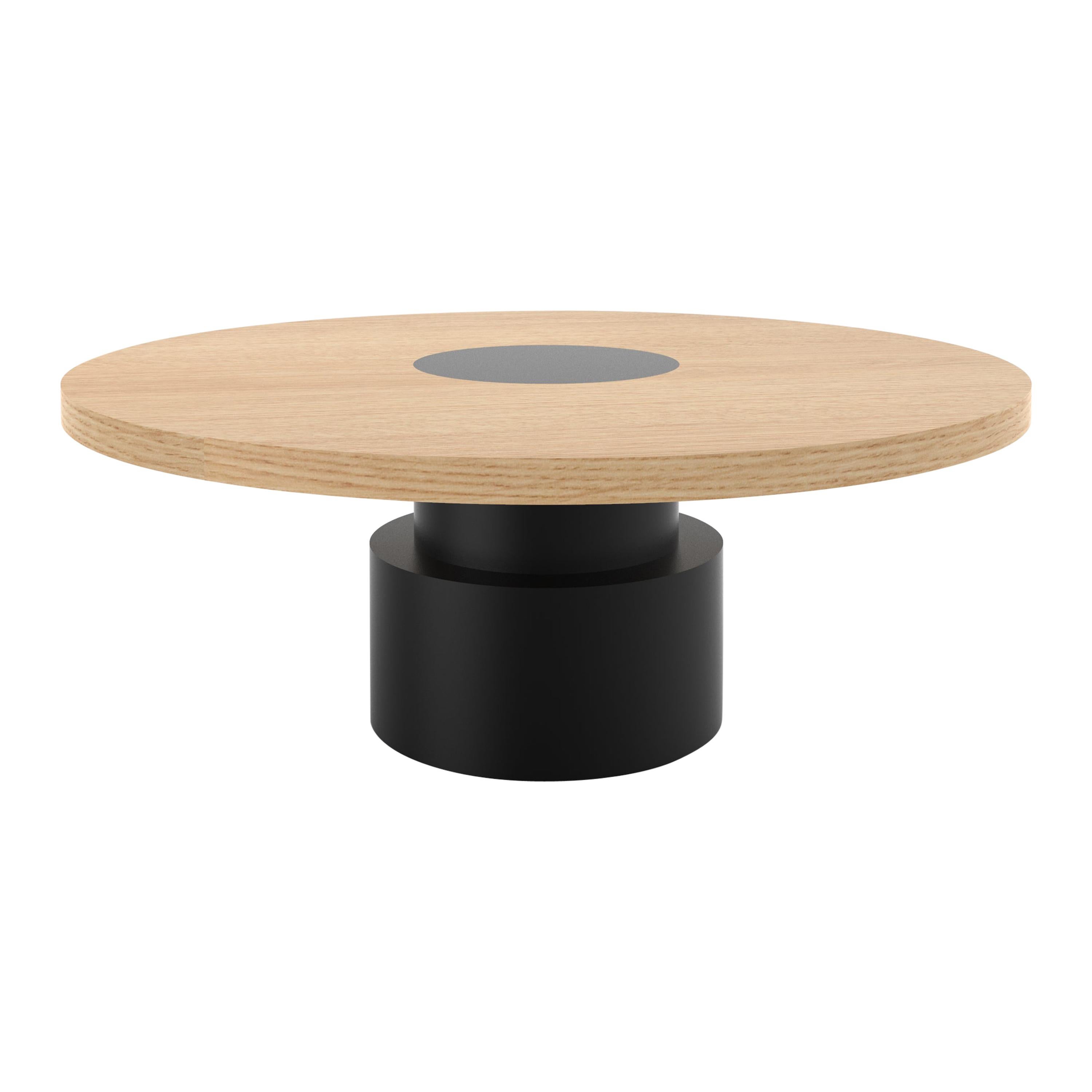 Contemporary 100 Coffee Table in Oak and Black by Orphan Work
