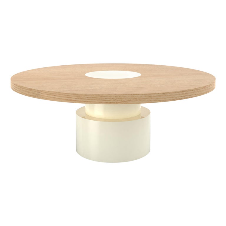 Contemporary 100 Coffee Table in Oak and White by Orphan Work For Sale