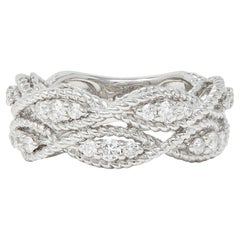 Anillo contemporáneo de oro blanco de 14 quilates con un diamante de 1,00 quilates