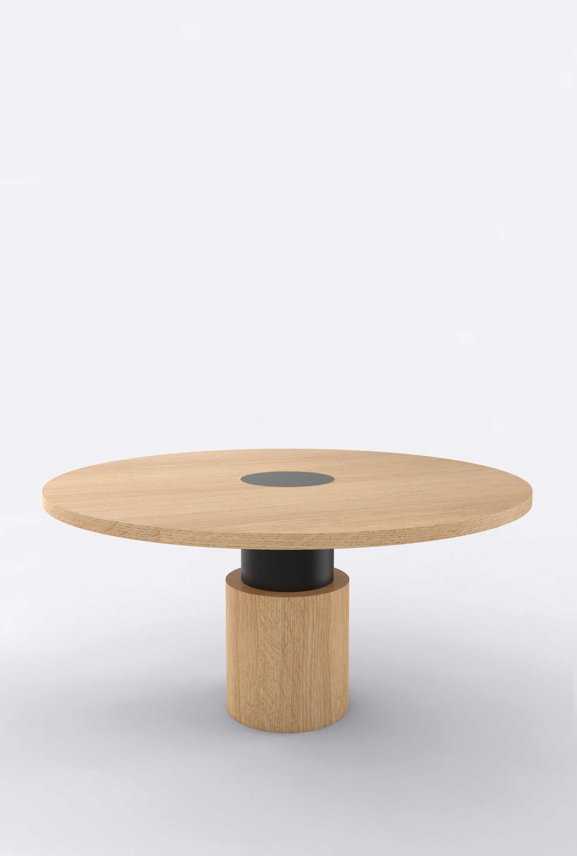 Orphan work 100 Dining Table, 2019
Shown in oak with black.
Available in natural oak with painted base.
Measures: 60