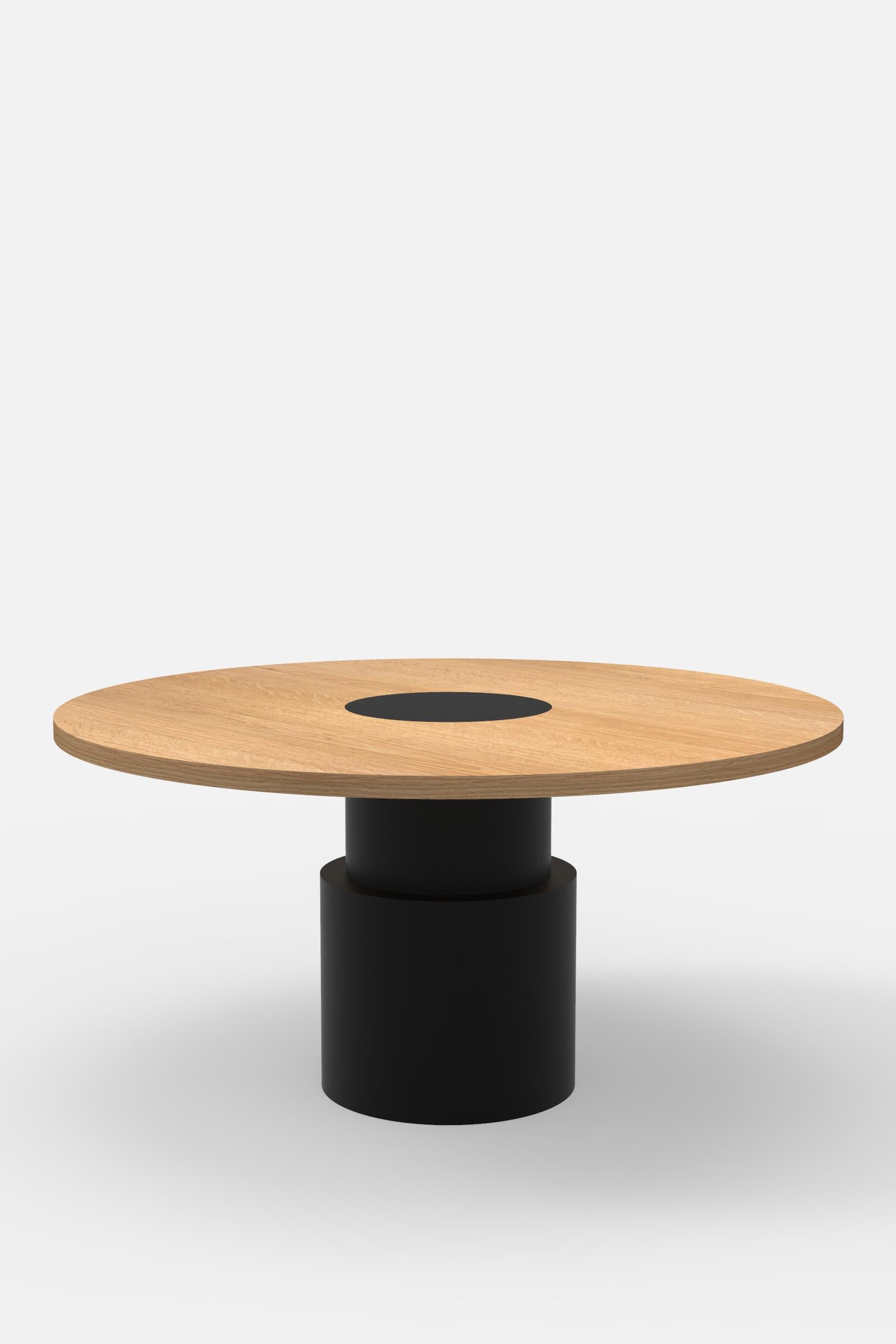 Post-Modern Contemporary 100 Dining Table in Oak and Black by Orphan Work, 2019 For Sale