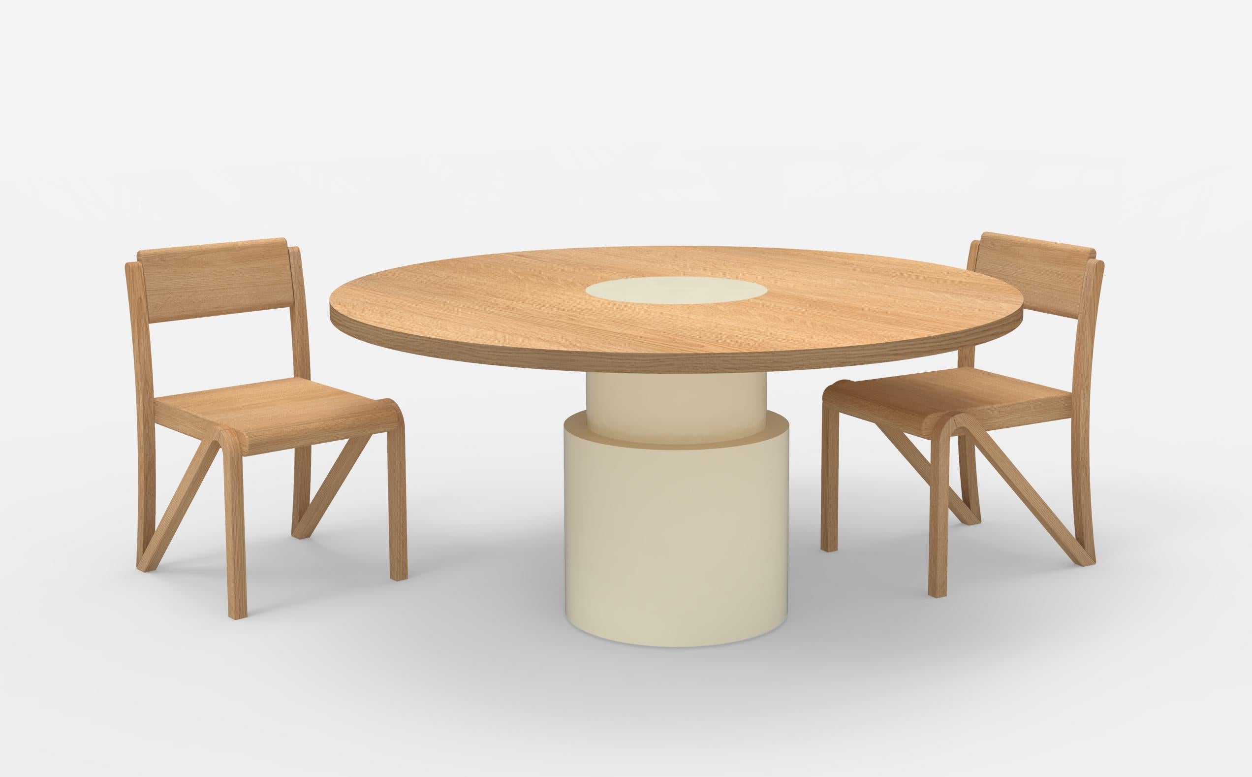 Contemporary 100 Dining Table in Oak and White by Orphan Work, 2019 For ...