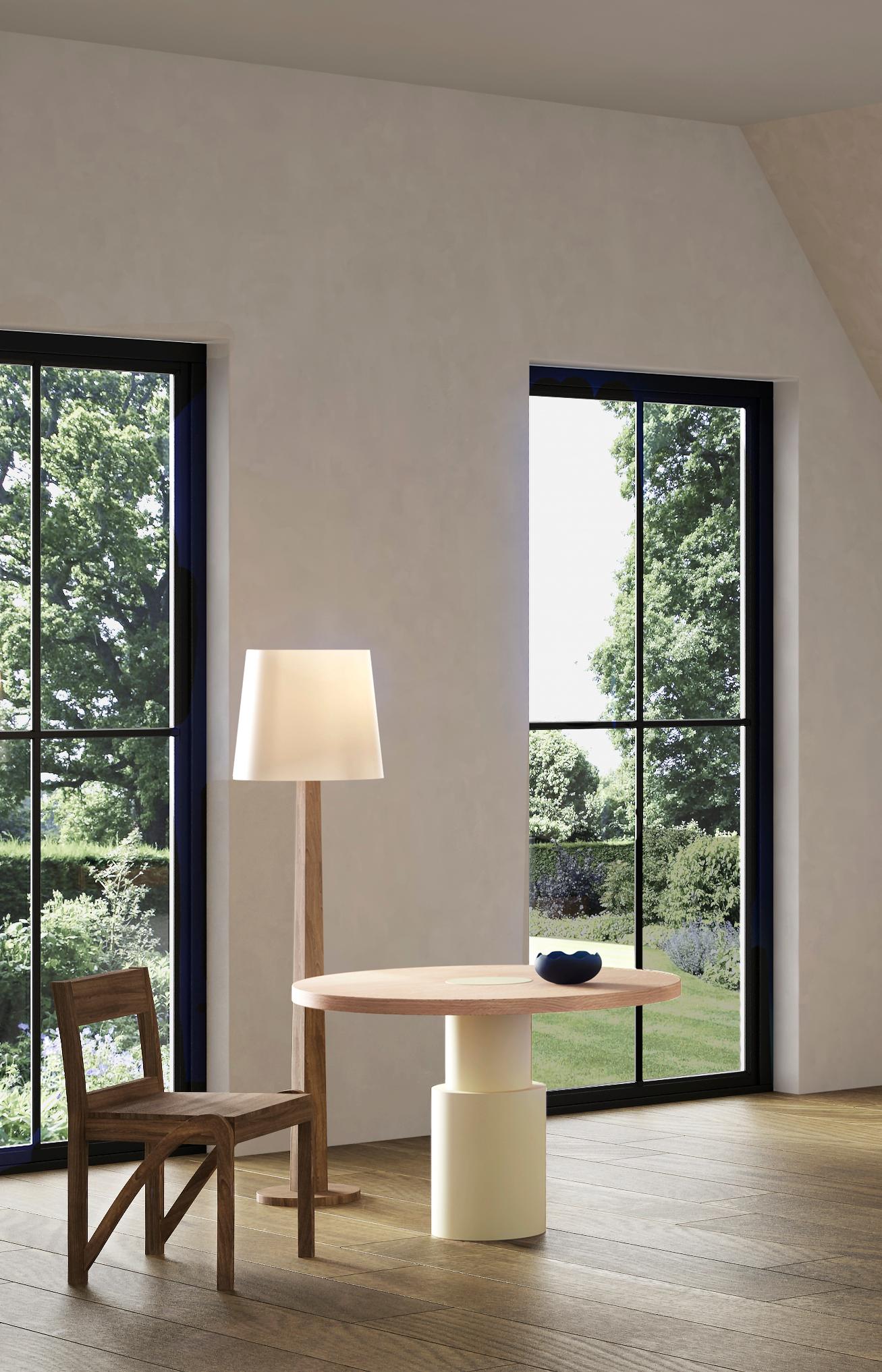 Contemporary 100 Dining Table in Oak and White by Orphan Work, 2019 For ...