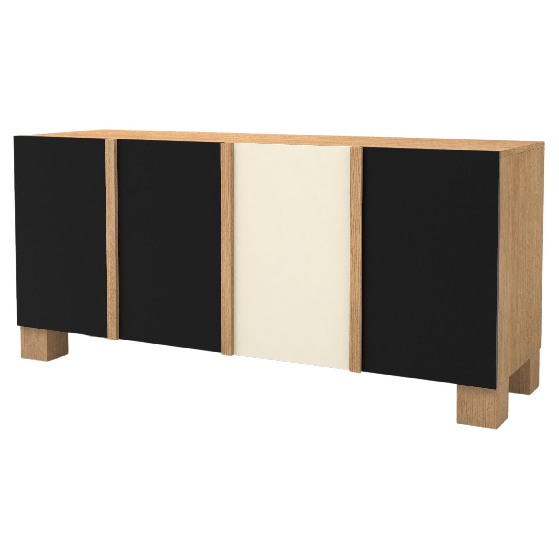 Contemporary 100 Storage in Oak and Black and White by Orphan Work For Sale