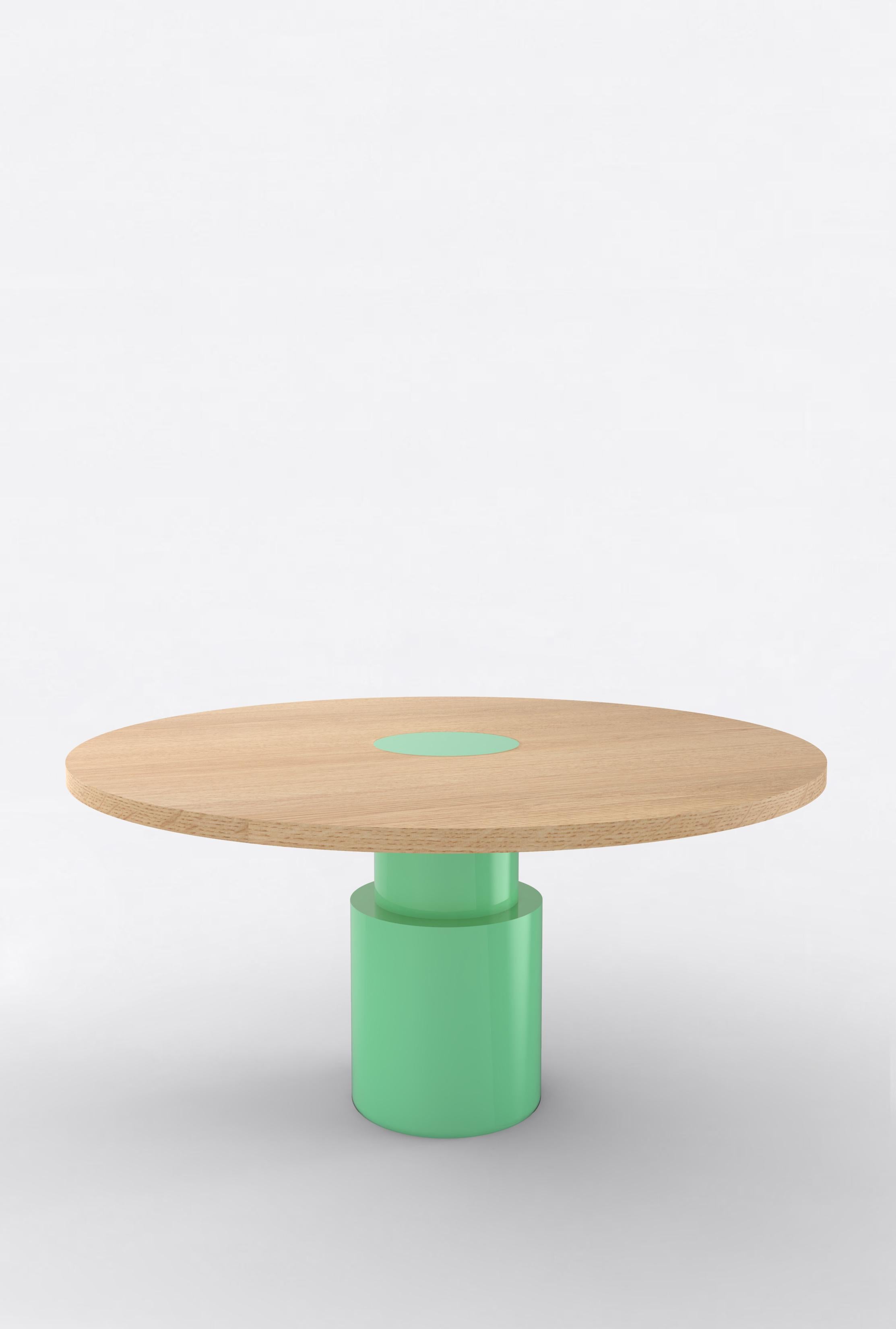 Contemporary 100C Dining Table in Oak and Color by Orphan Work, 2020 In New Condition For Sale In Los Angeles, CA