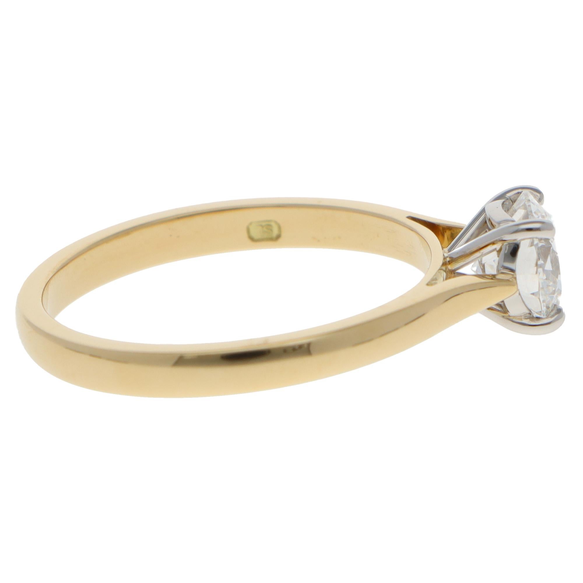 Zeitgenössischer 1,00ct GIA zertifizierter Diamant Solitär Ring (Moderne) im Angebot