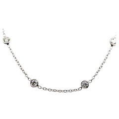 Collier stationnaire contemporain en or blanc et diamant 1,00TCW