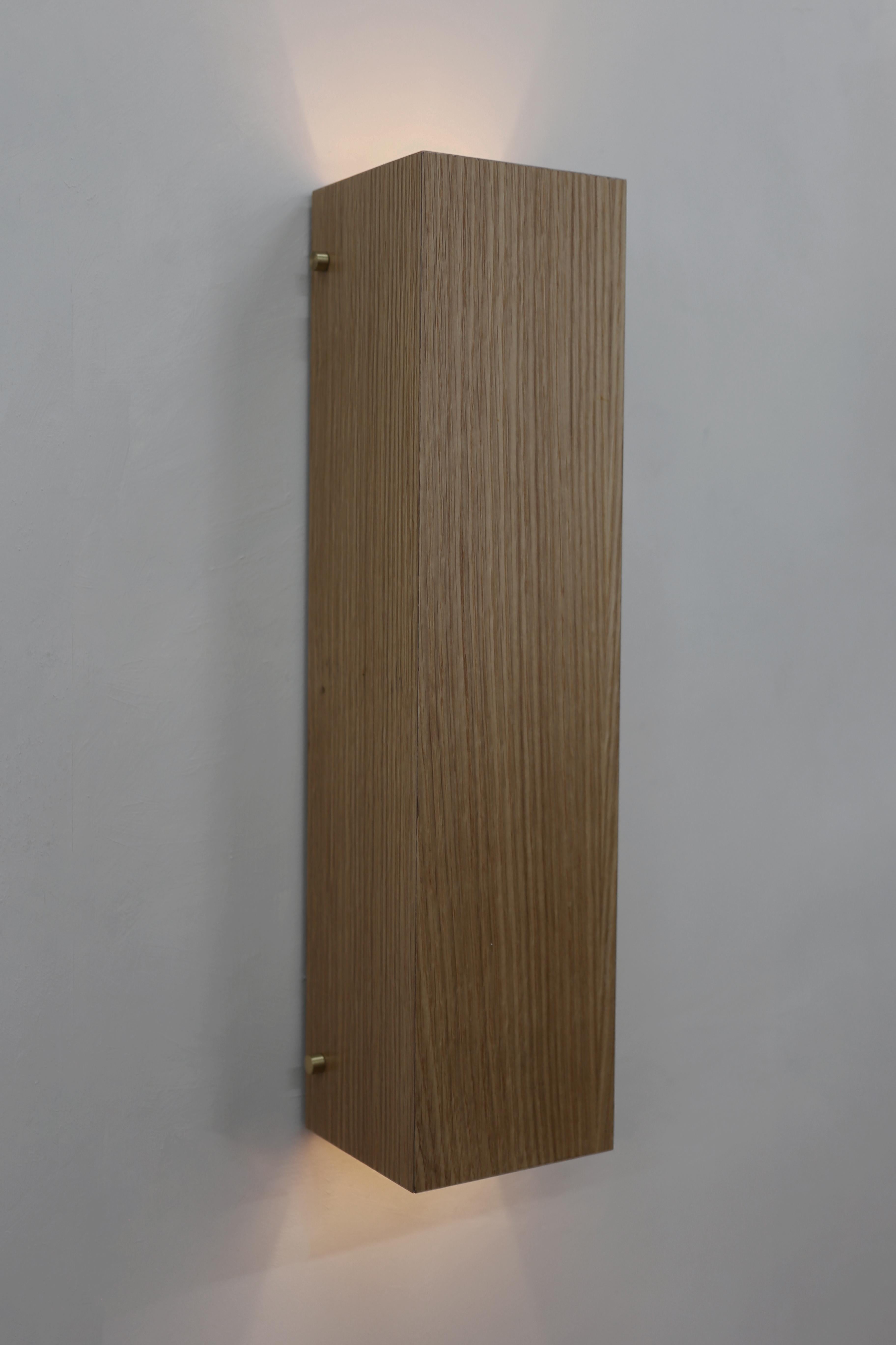 Blackened Contemporary 100w Sconce in Oak by Orphan Work For Sale
