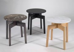 Contemporary 100xbtr Raise Side Tables in Solid White Oak with Stone Top