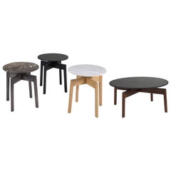 Contemporary 100xbtr Raise Side Tables in Solid White Oak with Stone Top