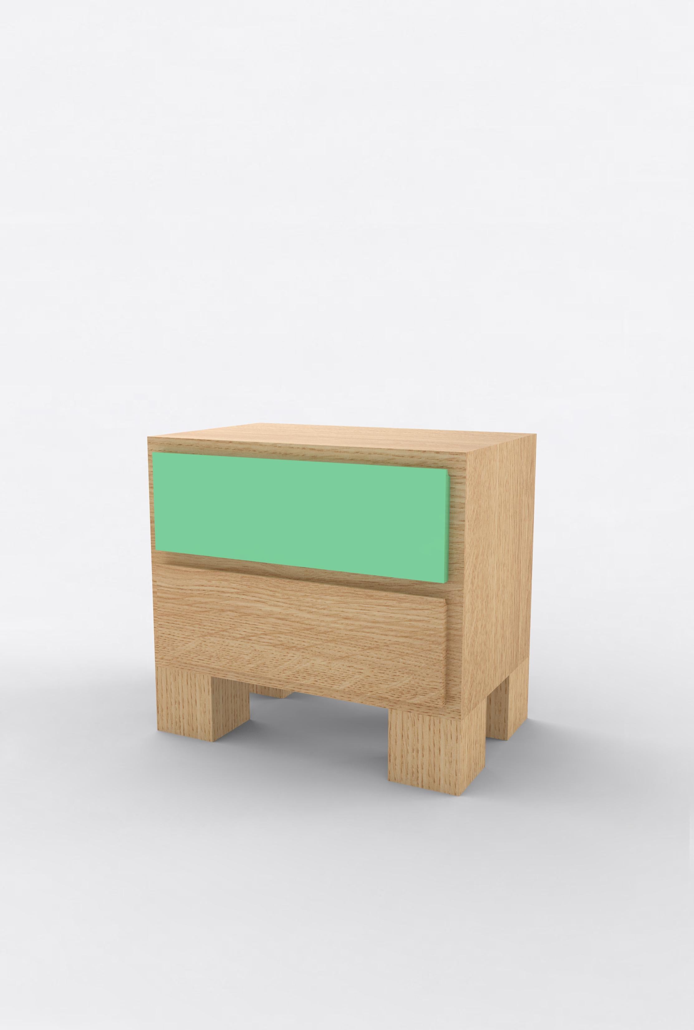 American Contemporary 101 Bedside in Oak and Color by Orphan Work, 2020 For Sale